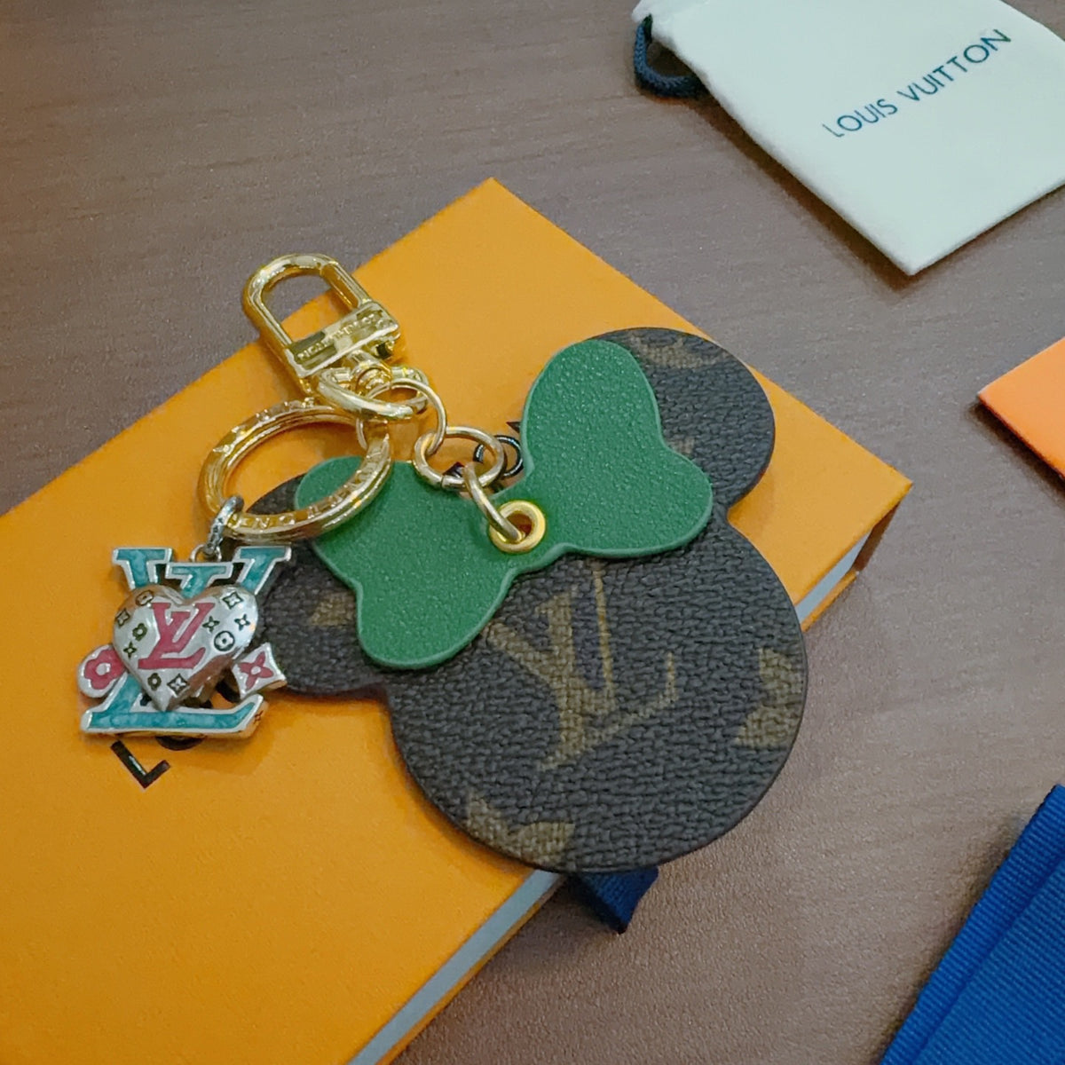 Louis Vuitton Green Flower and Monogram Disc Keychain - album image 6