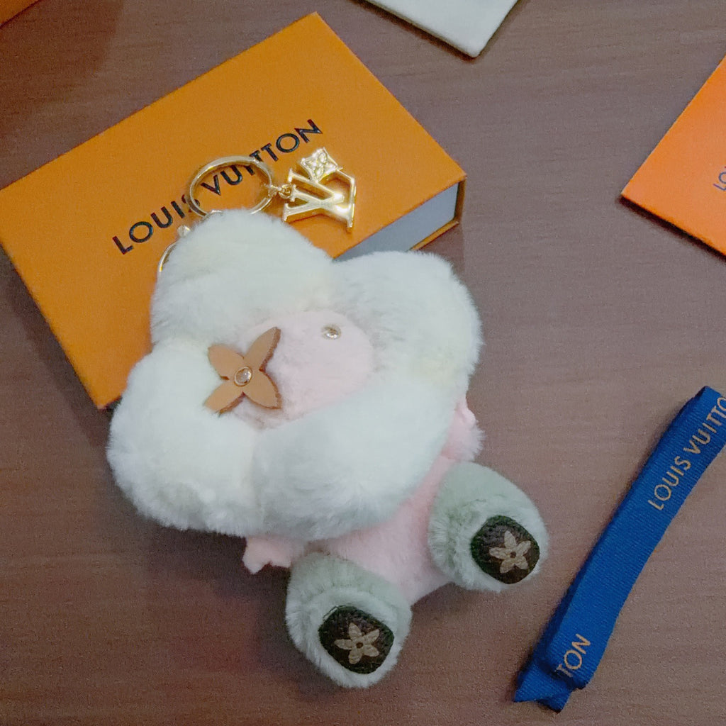 Louis Vuitton White Furry Animal Keychain - album image 2