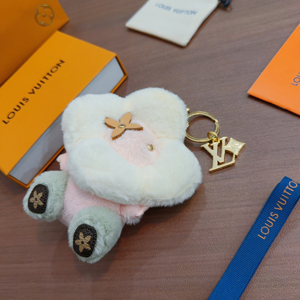 Louis Vuitton White Furry Animal Keychain - album image 4