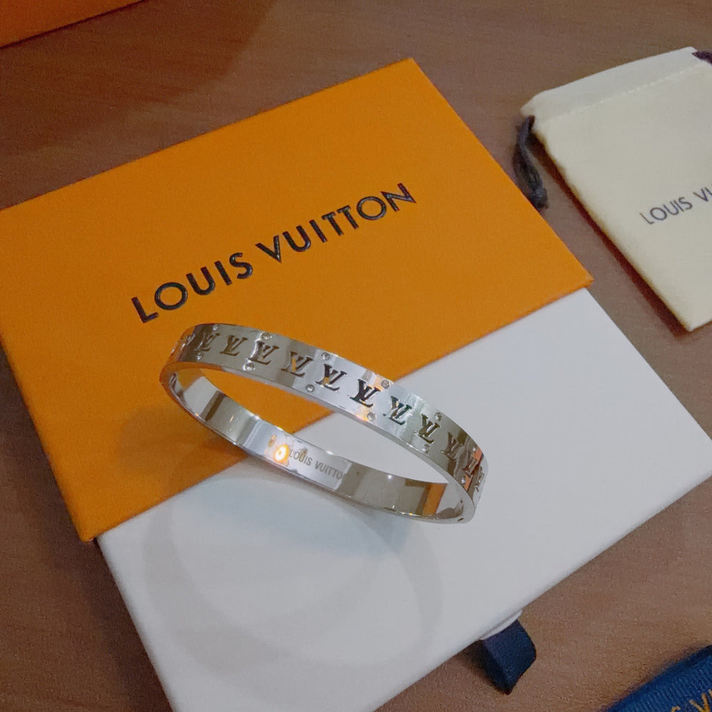 Louis Vuitton Pale Blue Engraved Open Bangle - album image 2
