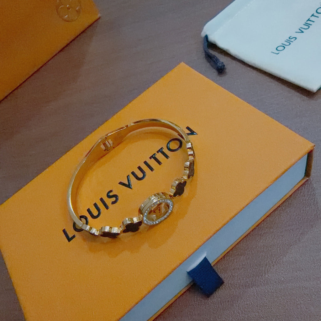 Louis Vuitton Gold-Tone Round-End Open Bangle - album image 4