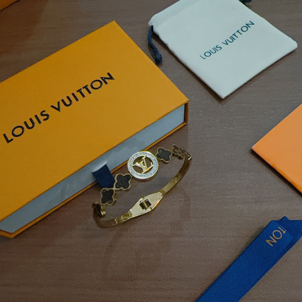 Louis Vuitton Gold-Tone Round-End Open Bangle - album image 3