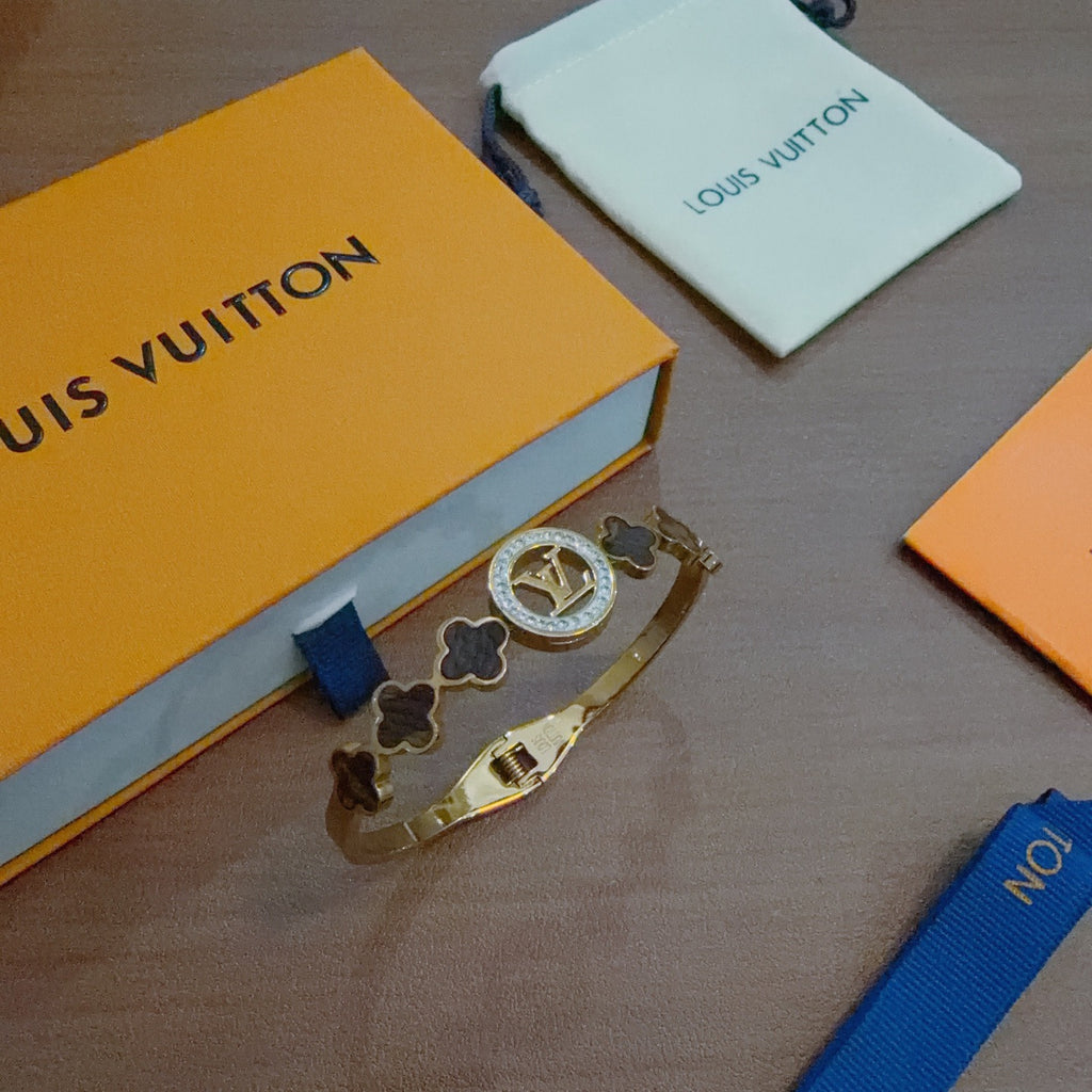 Louis Vuitton Gold-Tone Round-End Open Bangle - album image 6