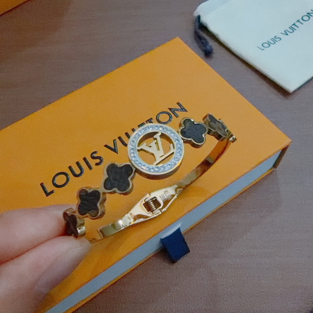 Louis Vuitton Gold-Tone Round-End Open Bangle - album image 2
