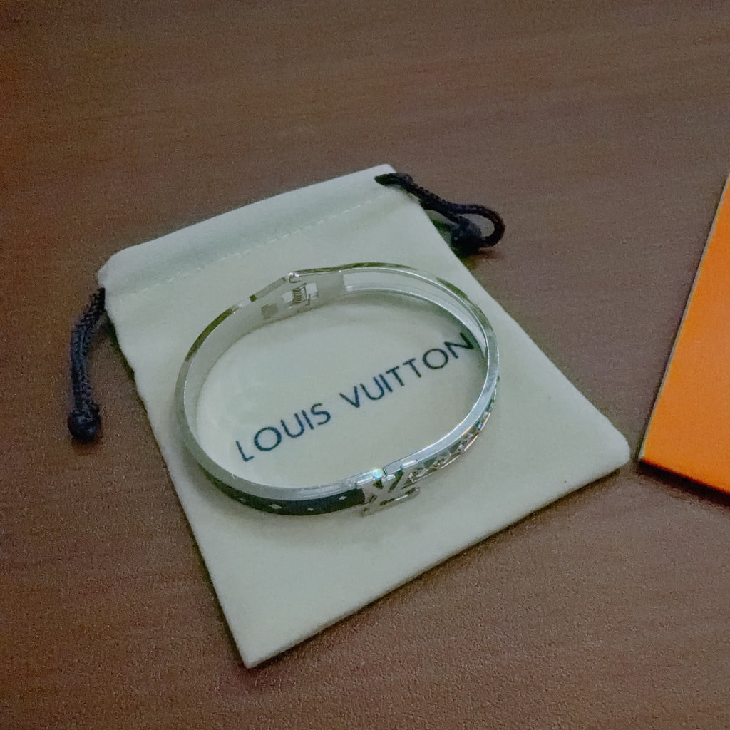Louis Vuitton Silver-Tone Engraved Open Bangle - album image 5