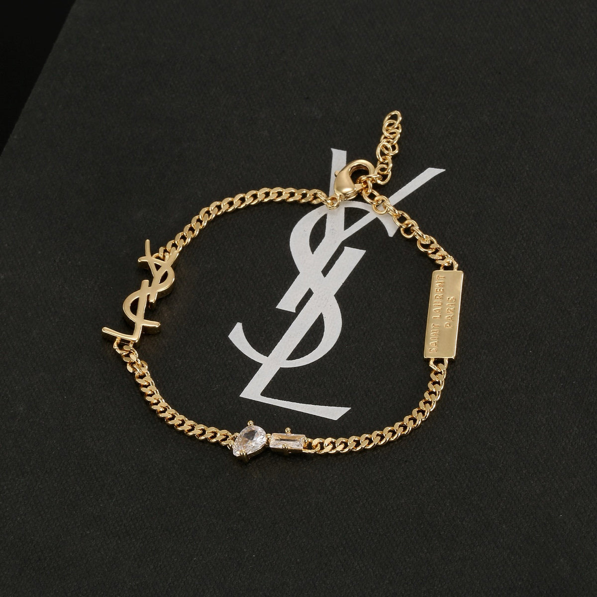 Saint Laurent Monogram Chain Bracelet in Two Metal Tones - album image 3