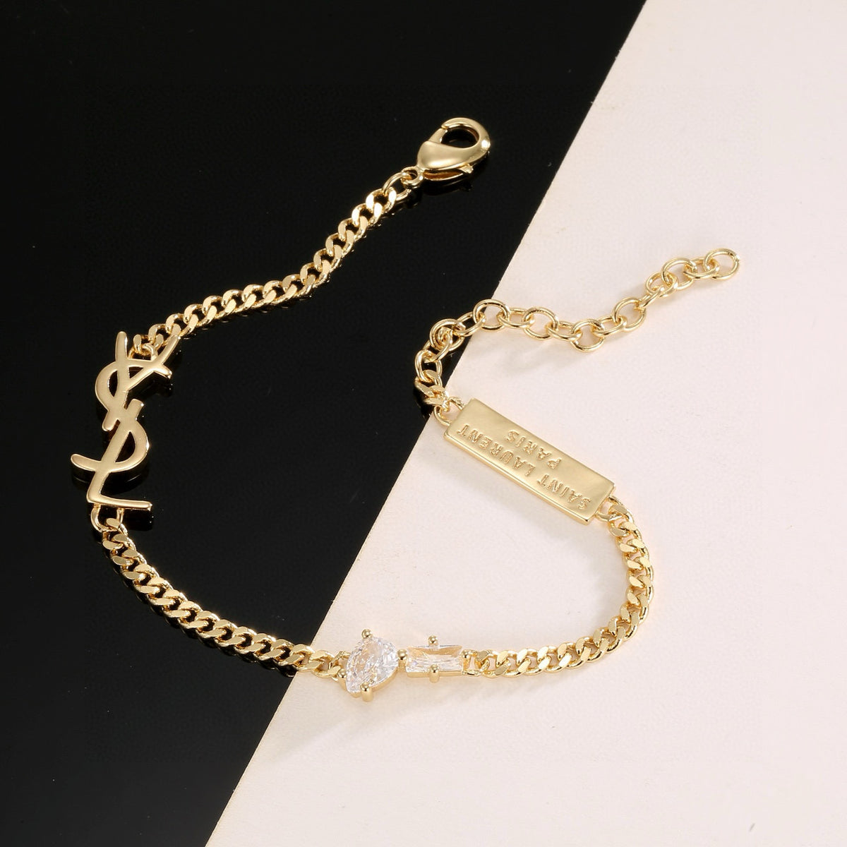 Saint Laurent Monogram Chain Bracelet in Two Metal Tones - album image 7