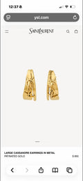 Saint Laurent Gold-Tone Monogram Hoop Earrings - album image 1