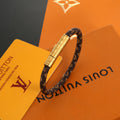 Louis Vuitton Circle Gold-Tone Leather Bracelet - album image 1