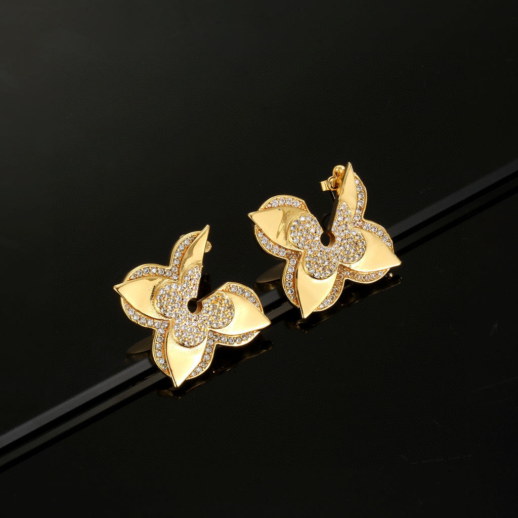 Louis Vuitton Gold-Tone Clover Stud Earrings - album image 5
