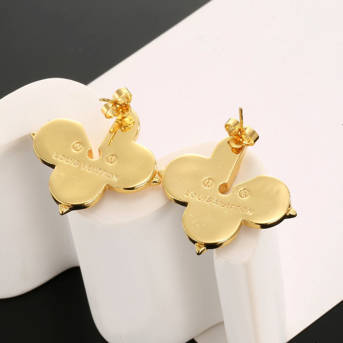 Louis Vuitton Gold-Tone Clover Stud Earrings - album image 6