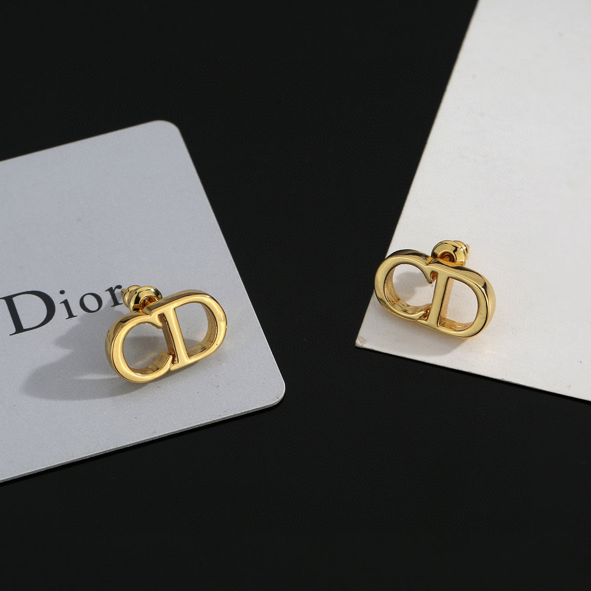 Dior Minimal Gold-Tone CD Stud Earrings - product image 2