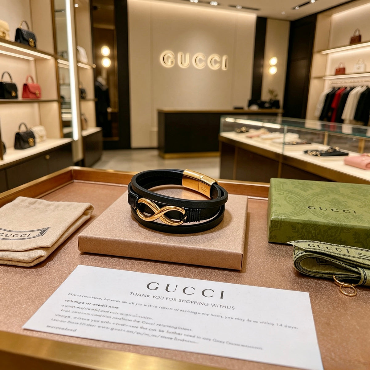 Gucci Anger Forest Interlocking G Antique Silver-Tone Silver-Tone Antiqued Leather Bracelet - album image 4