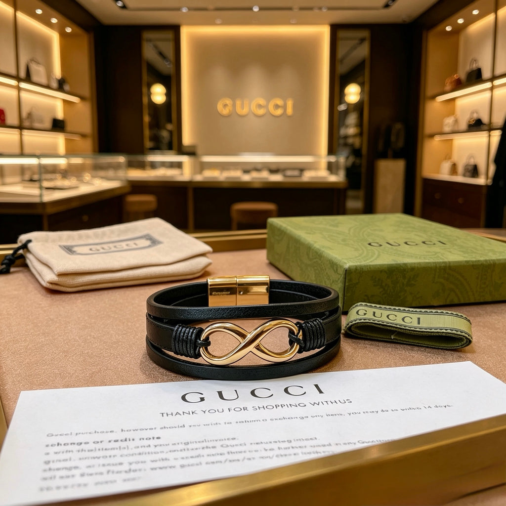 Gucci Anger Forest Interlocking G Antique Silver-Tone Silver-Tone Antiqued Leather Bracelet - album image 7