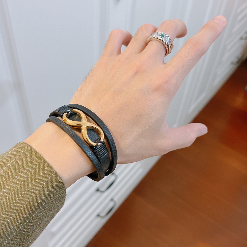 Gucci Anger Forest Interlocking G Antique Silver-Tone Silver-Tone Antiqued Leather Bracelet - album image 9