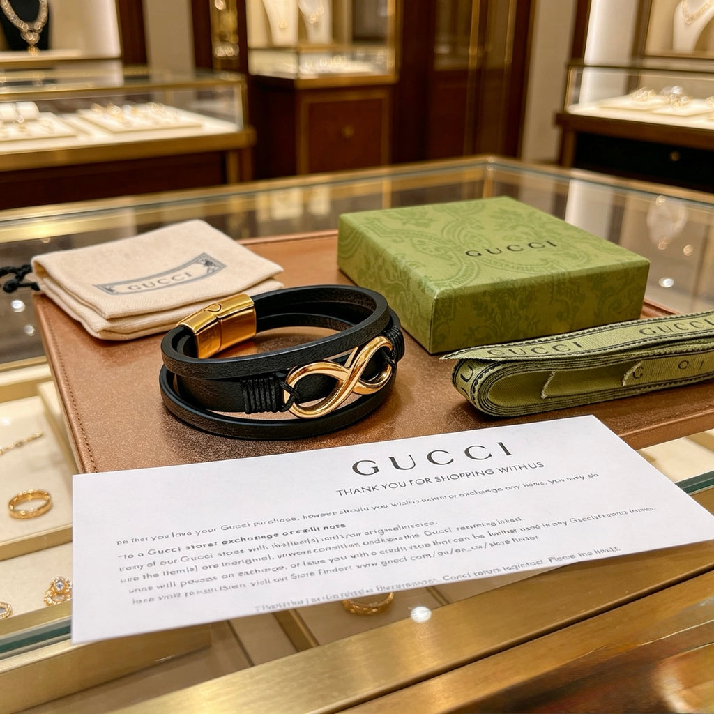 Gucci Anger Forest Interlocking G Antique Silver-Tone Silver-Tone Antiqued Leather Bracelet - album image 8