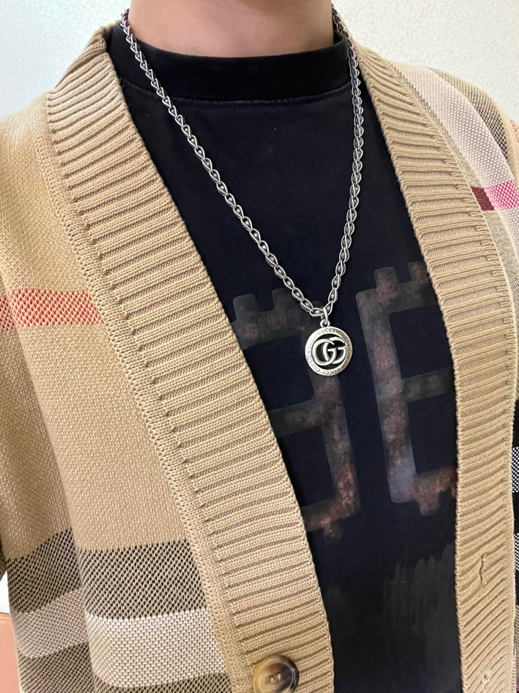 Gucci Anger Forest Interlocking G Antiqued Chain Necklace - album image 7