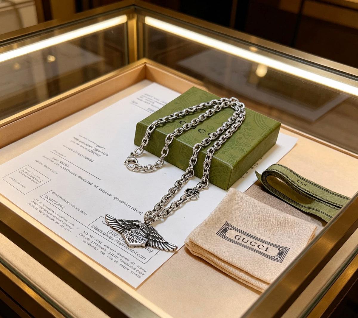 Gucci Anger Forest Interlocking G Antique Silver-Tone Silver-Tone Antiqued Chain Necklace - album image 8