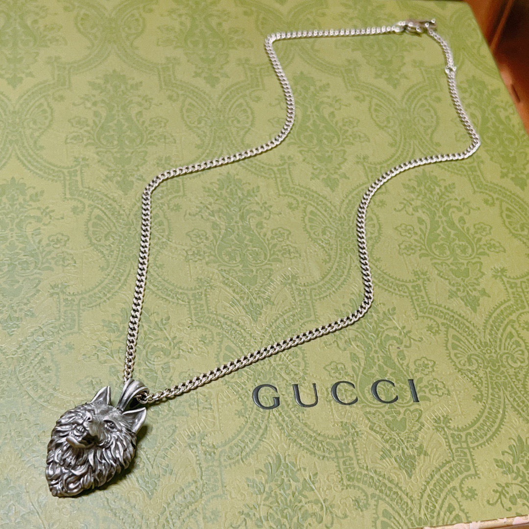 Gucci Anger Forest Interlocking G Antiqued Chain Necklace - album image 8