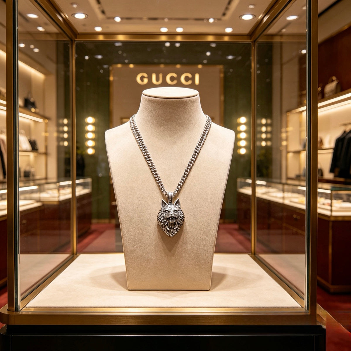 Gucci Anger Forest Interlocking G Antiqued Chain Necklace - album image 1