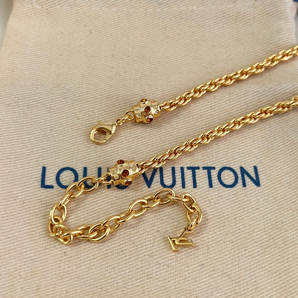 Louis Vuitton Gold-Tone Flower Pendant Necklace - album image 9