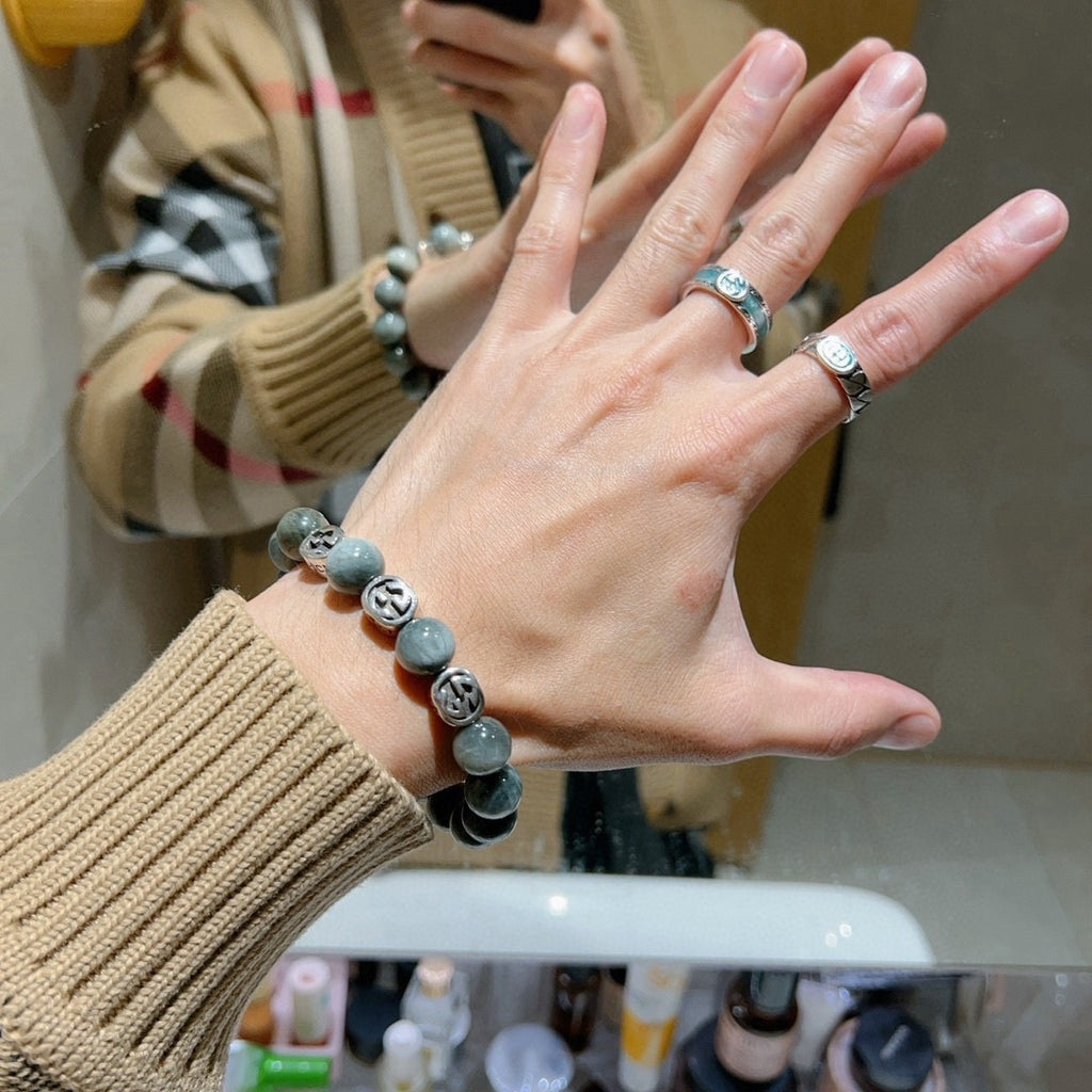 Gucci Anger Forest Interlocking G Beaded Antiqued Bracelet - album image 9