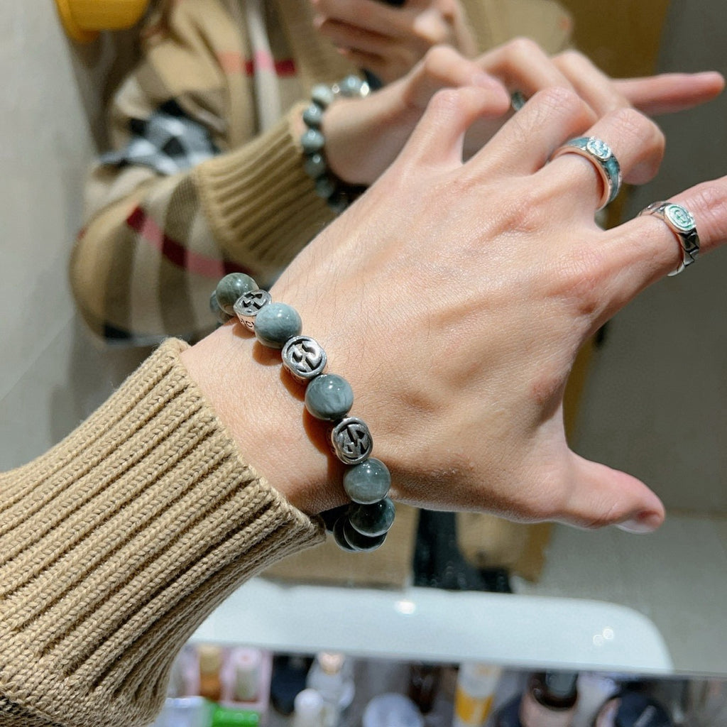Gucci Anger Forest Interlocking G Beaded Antiqued Bracelet - album image 6