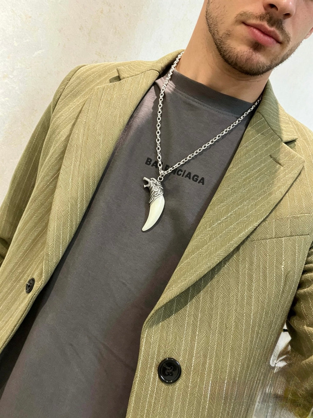 Gucci Anger Forest Interlocking G Antiqued Chain Necklace - album image 8