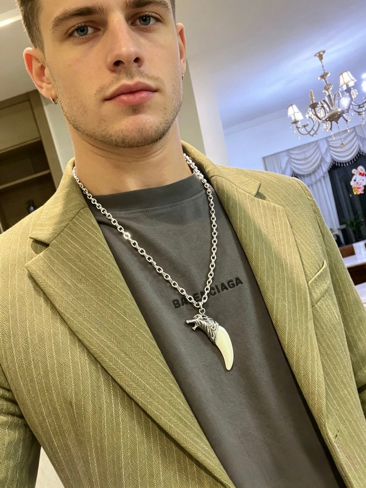 Gucci Anger Forest Interlocking G Antiqued Chain Necklace - album image 3