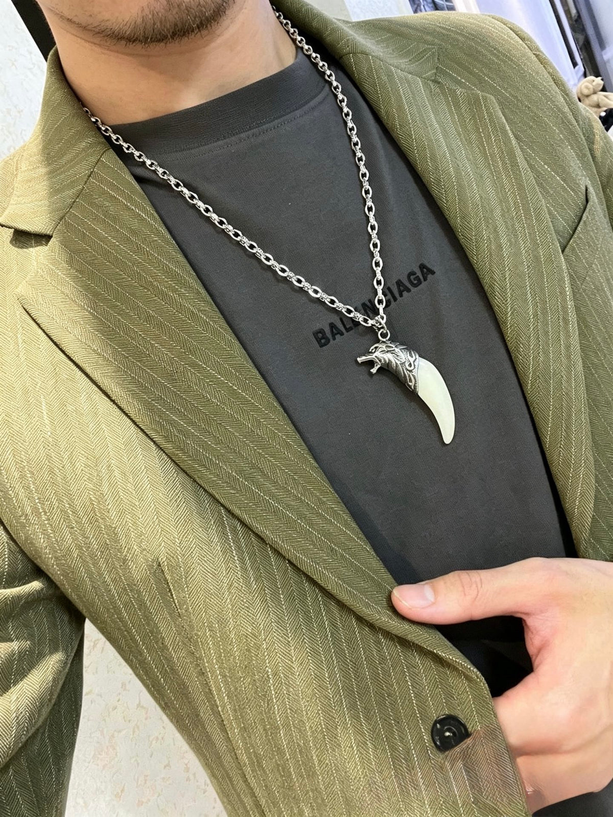 Gucci Anger Forest Interlocking G Antiqued Chain Necklace - album image 6