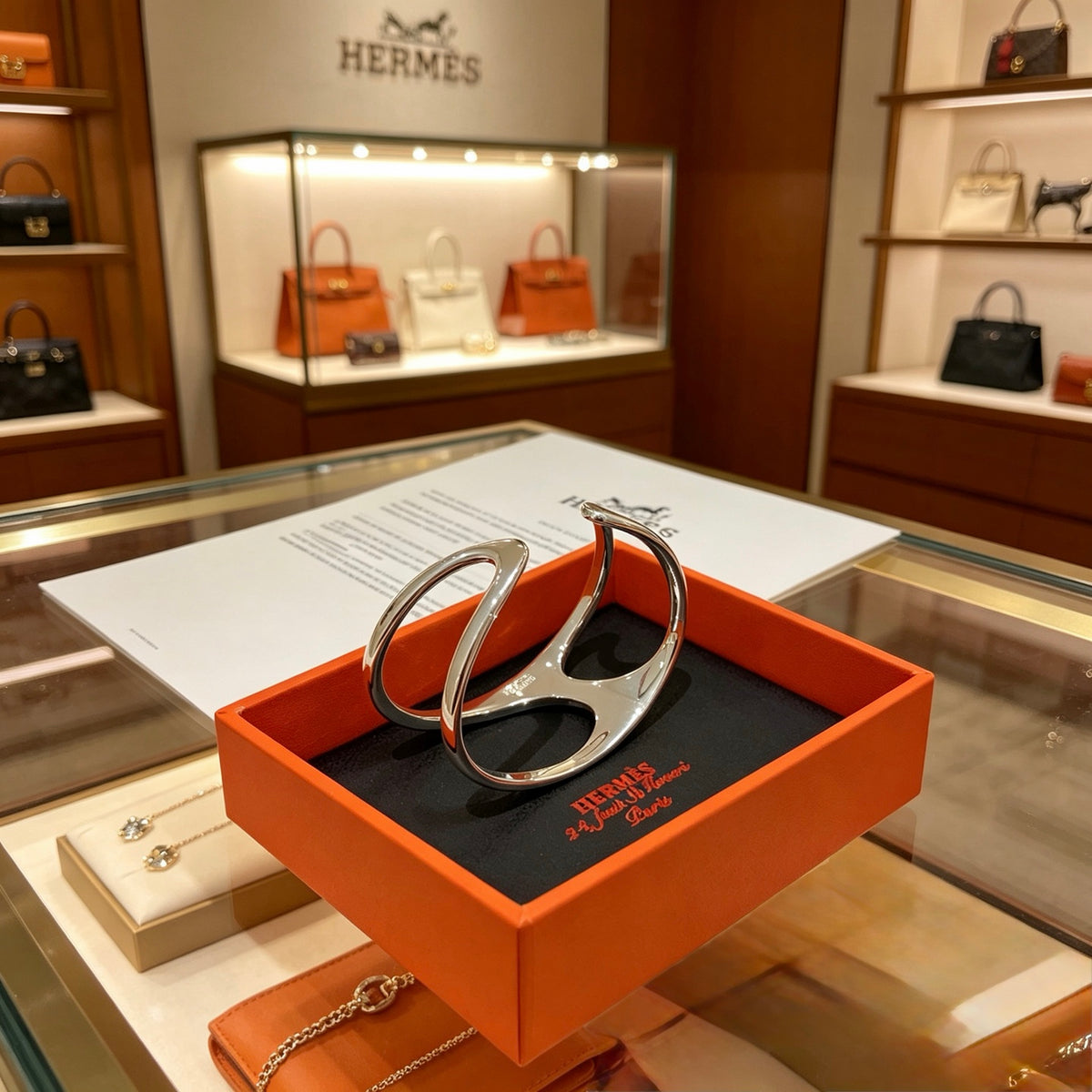 Hermès Silver-Tone H Cord Bracelet - album image 5