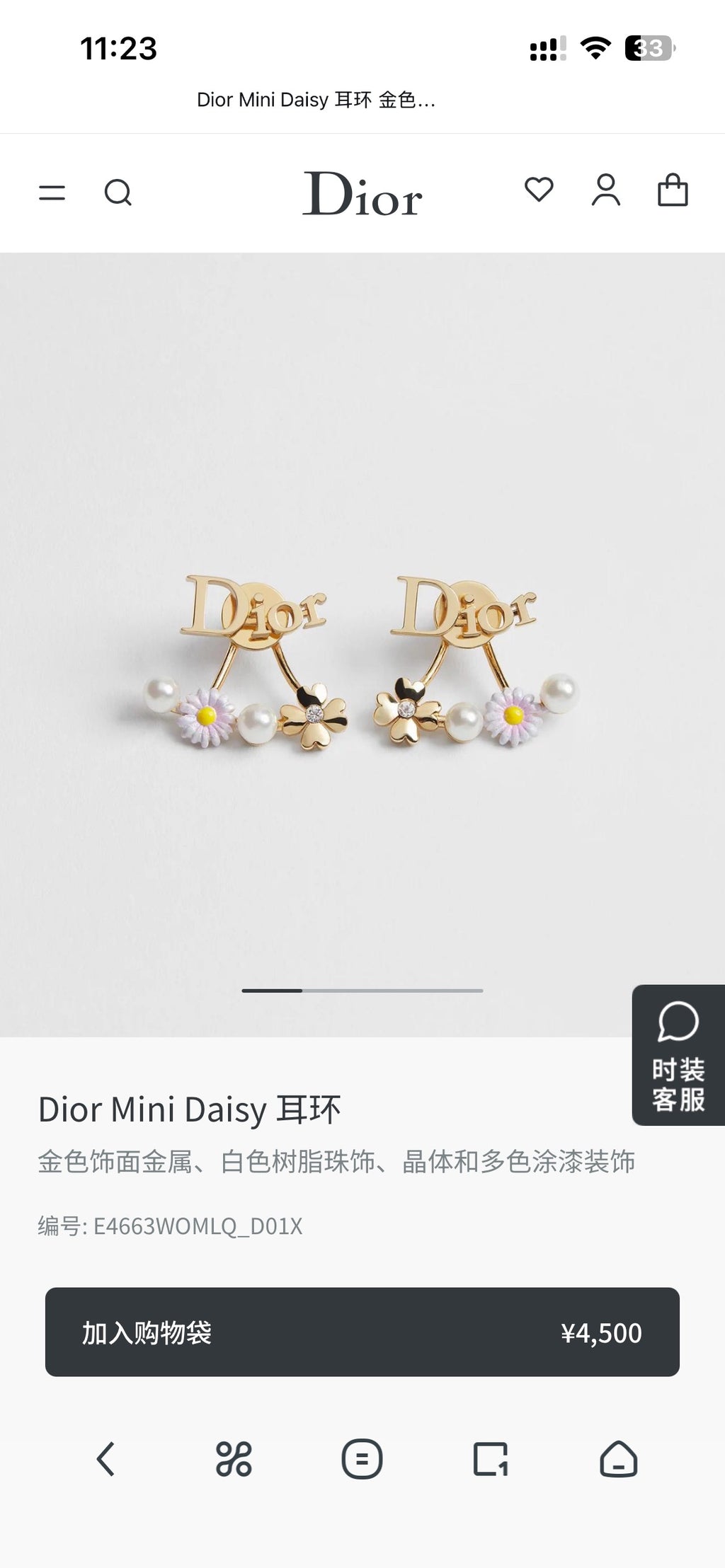 Dior Mini Letter Stud Earrings - product image 1