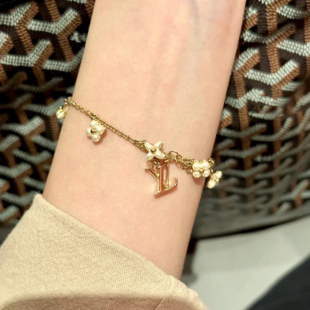Louis Vuitton Gold-Tone Flower Charm Bracelet - album image 3