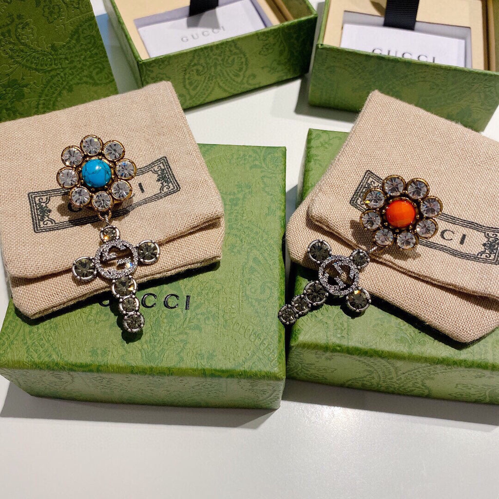 Gucci Sunflower Crystal Accent Earrings - album image 1