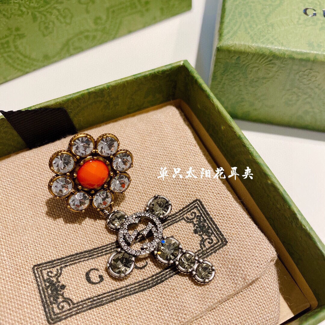 Gucci Sunflower Crystal Accent Earrings - album image 2