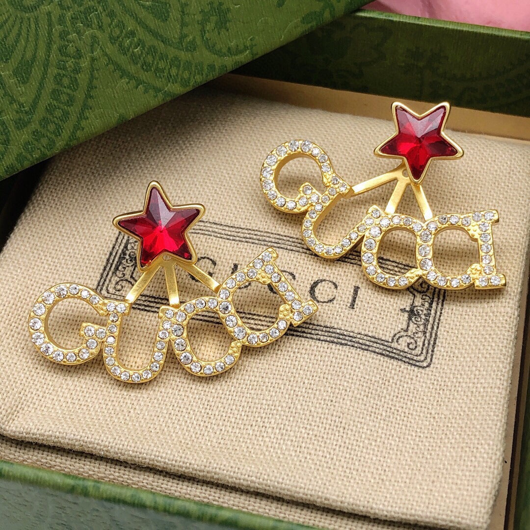 Gucci Red Star Crystal Accent Earrings - album image 7