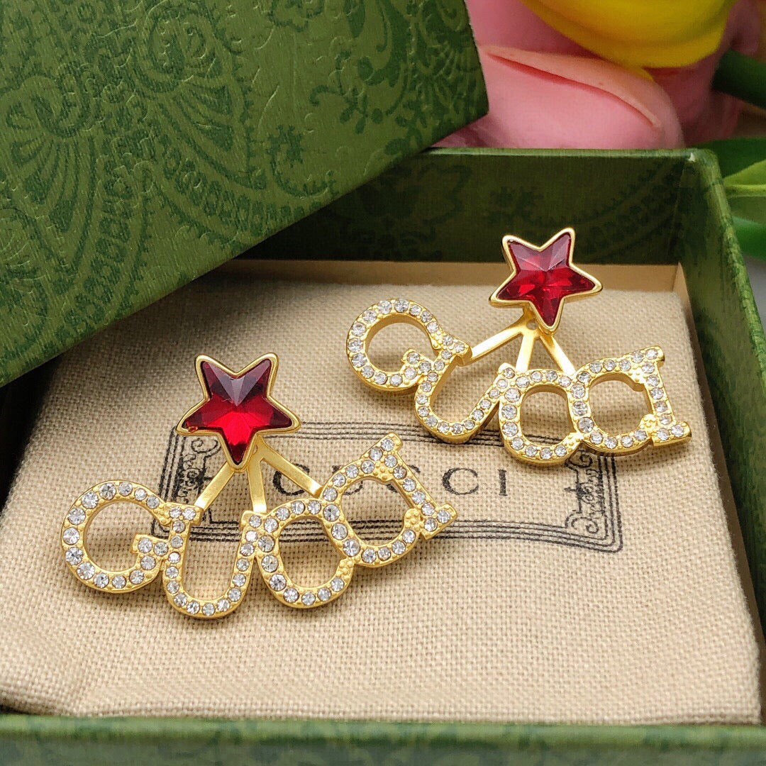 Gucci Red Star Crystal Accent Earrings - album image 5
