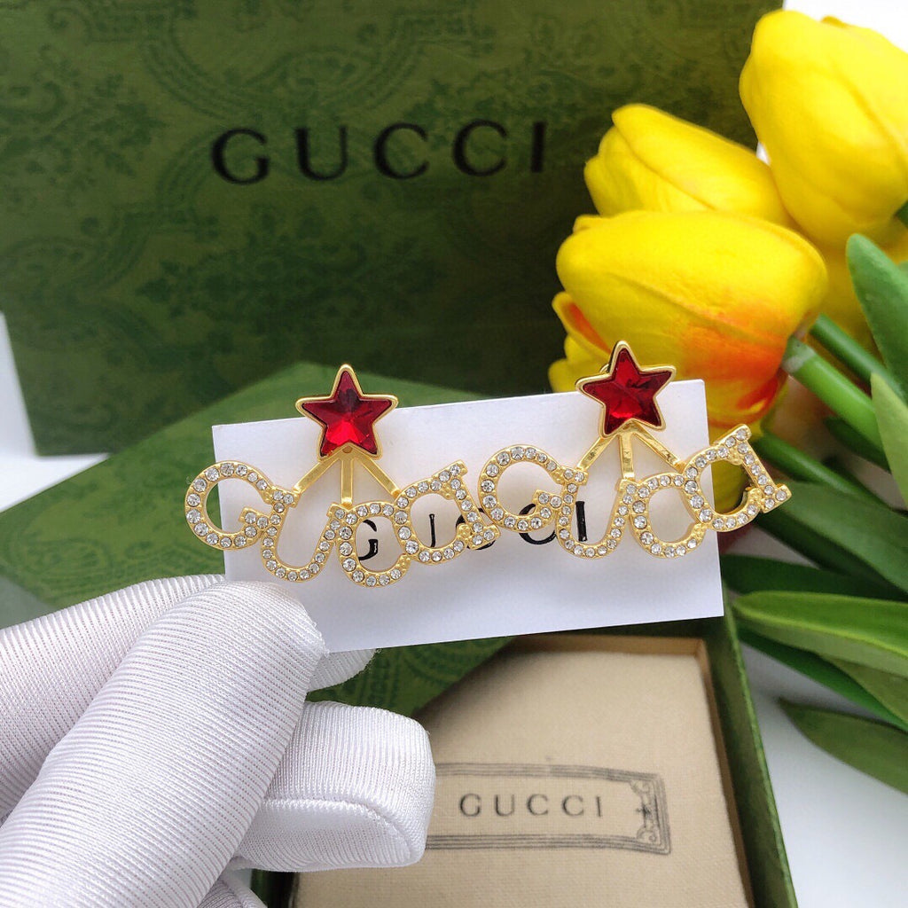 Gucci Red Star Crystal Accent Earrings - album image 2