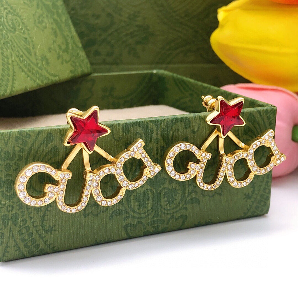 Gucci Red Star Crystal Accent Earrings - album image 6