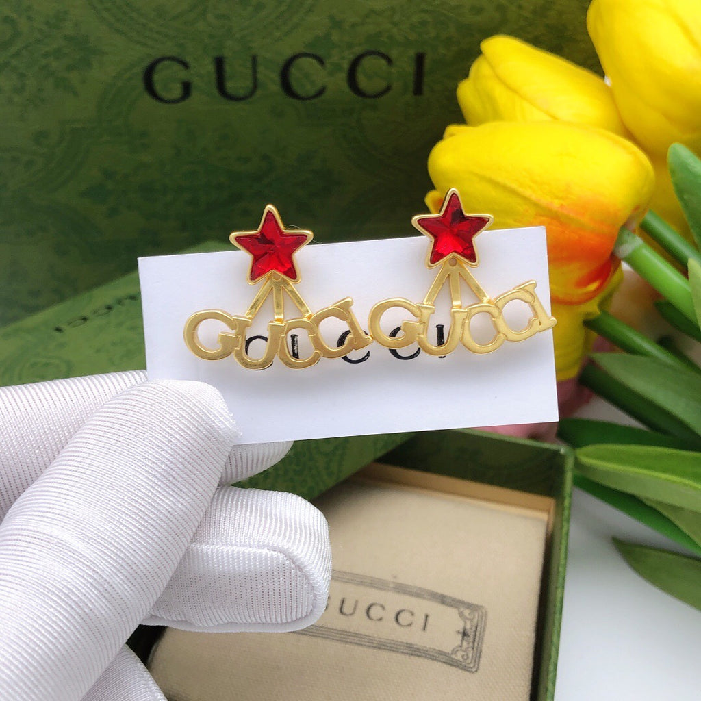 Gucci Red Star Crystal Accent Earrings - album image 2