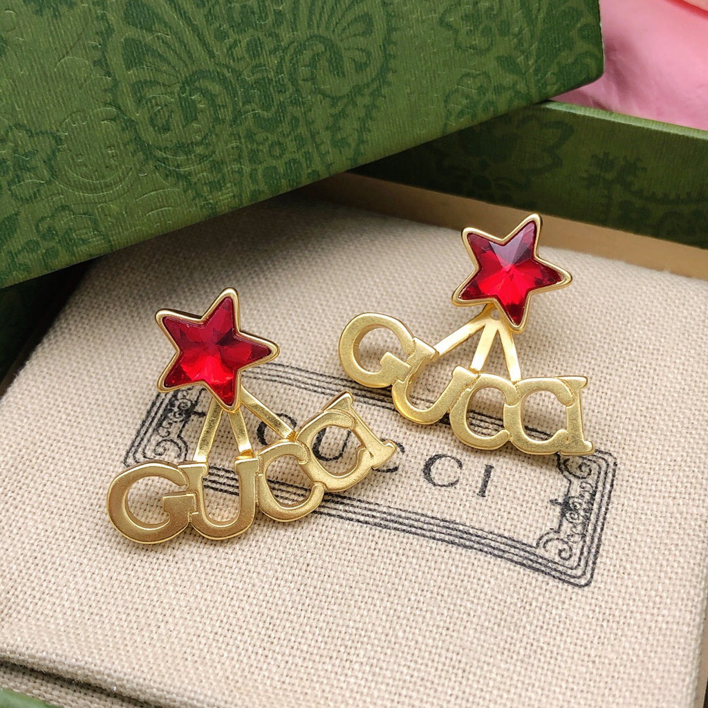 Gucci Red Star Crystal Accent Earrings - album image 6