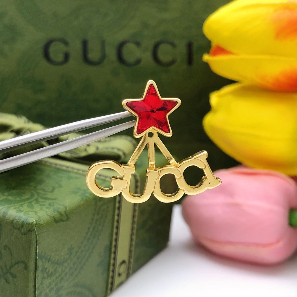 Gucci Red Star Crystal Accent Earrings - album image 7