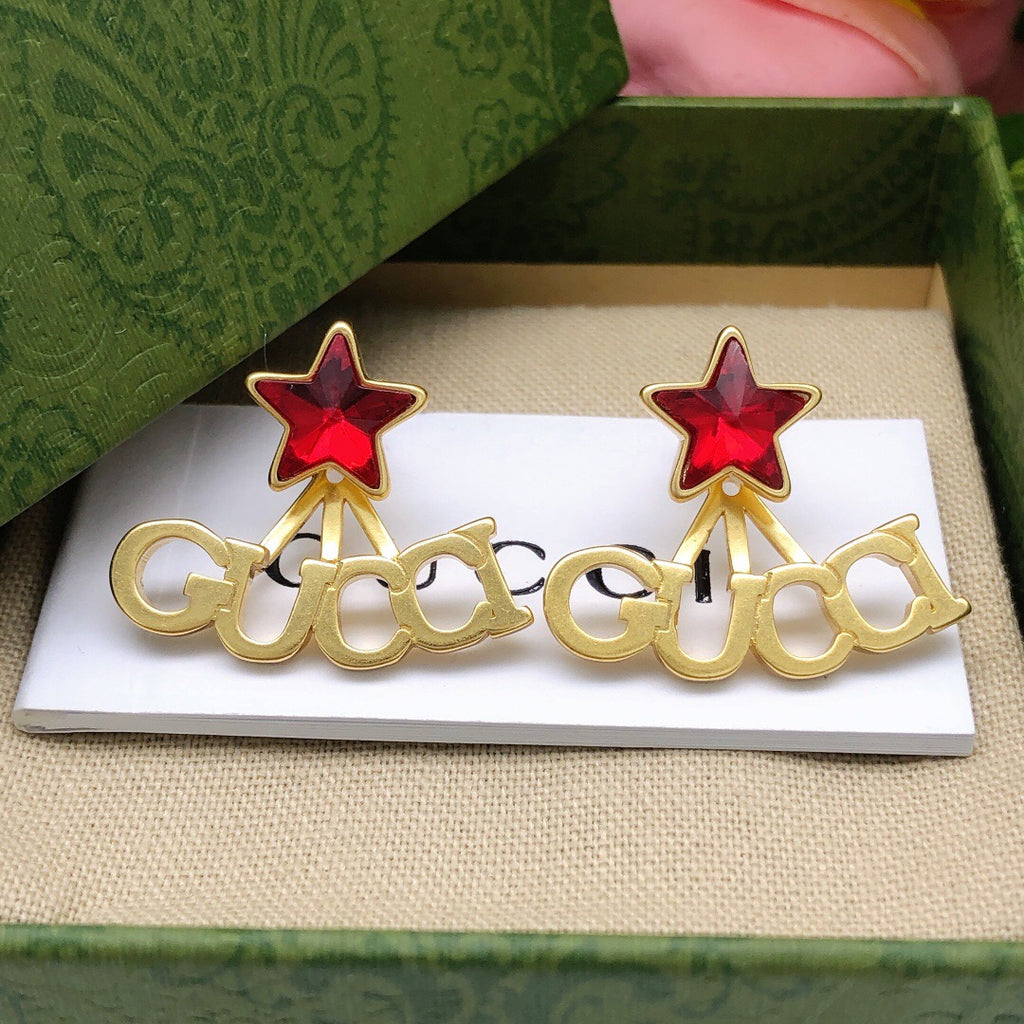 Gucci Red Star Crystal Accent Earrings - album image 3