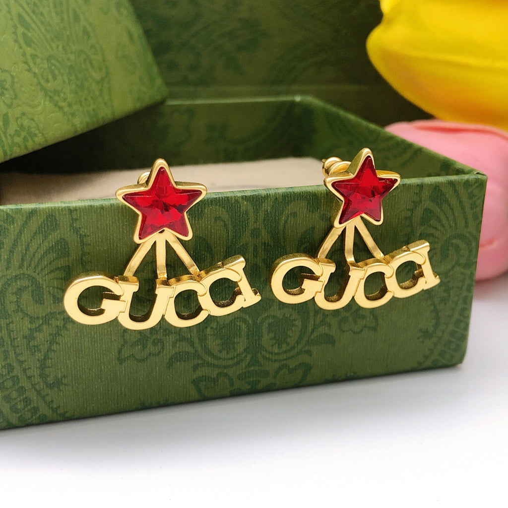 Gucci Red Star Crystal Accent Earrings - album image 4