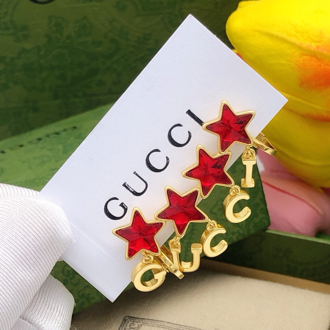 Gucci Red Star Crystal Accent Earrings - album image 4