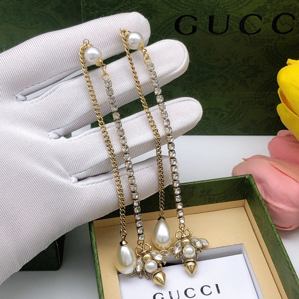 Gucci Bee Teardrop Tassel Earrings - album image 1
