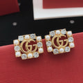 Gucci Pearl Square Crystal Accent Earrings - album image 1