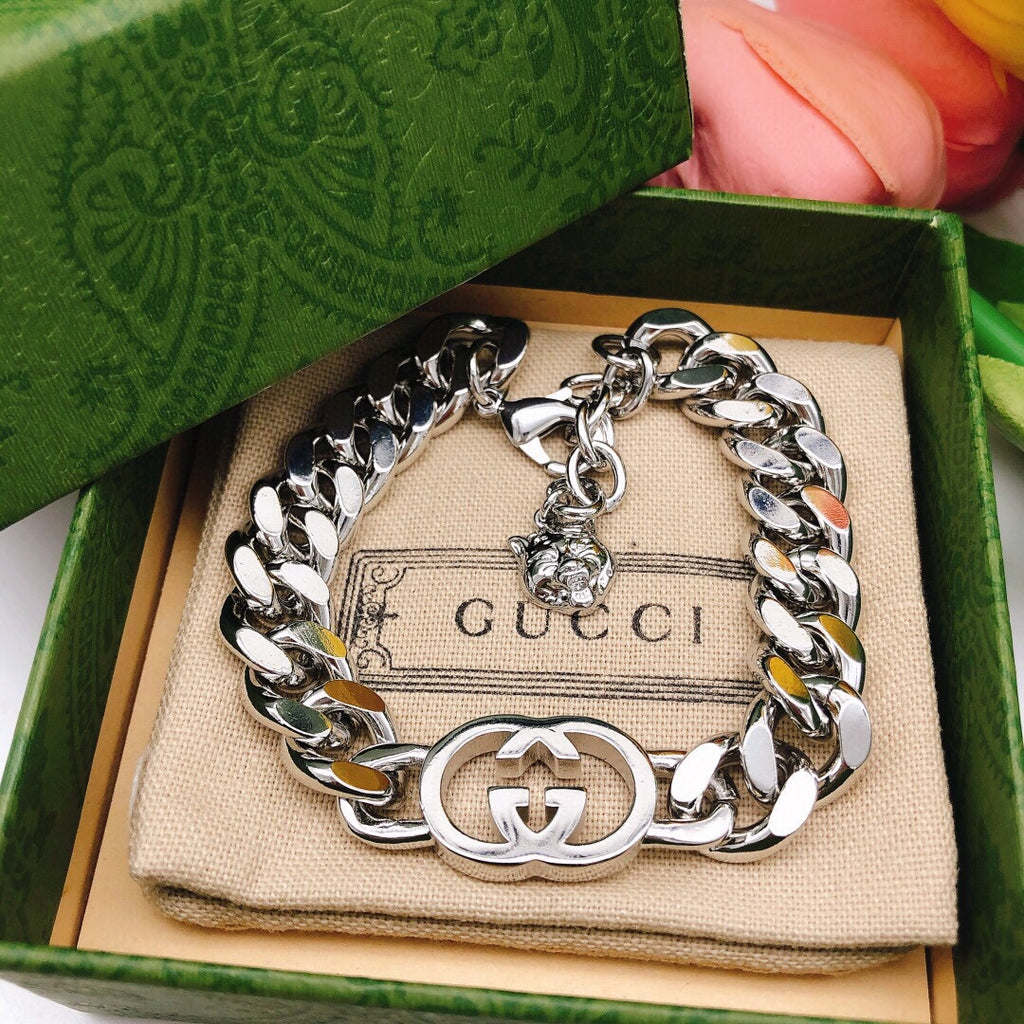 Gucci Interlocking G Silver-Tone Bracelet - album image 1