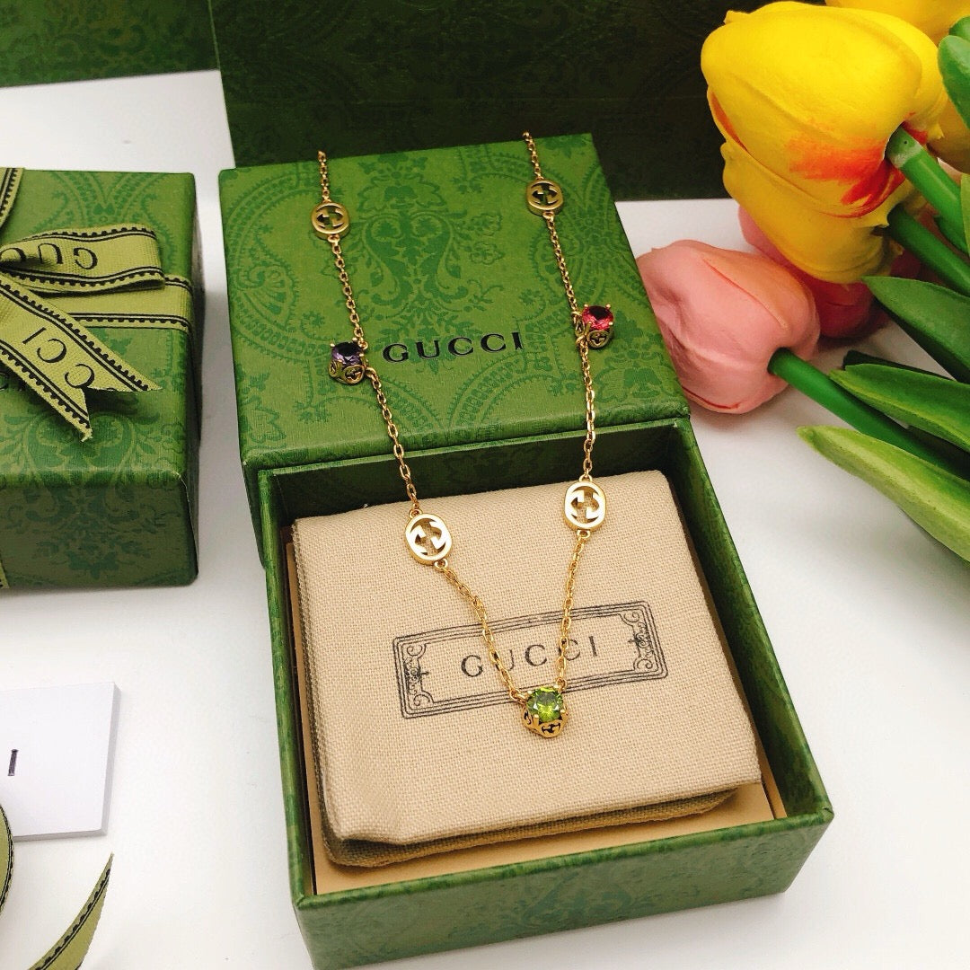 Gucci Multicolor Crystal Accent Necklace - album image 2