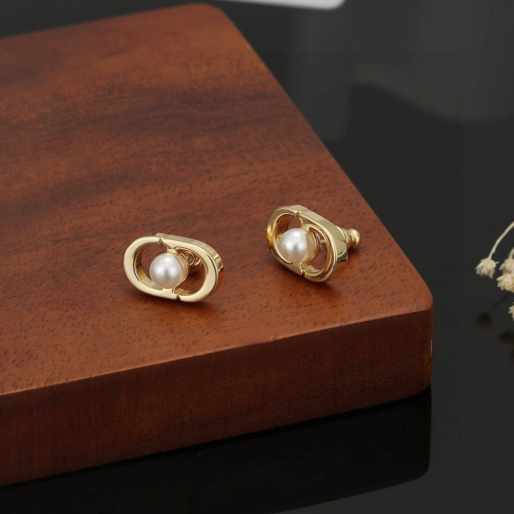 Dior Polished Oval CD Stud Earrings - product image 12